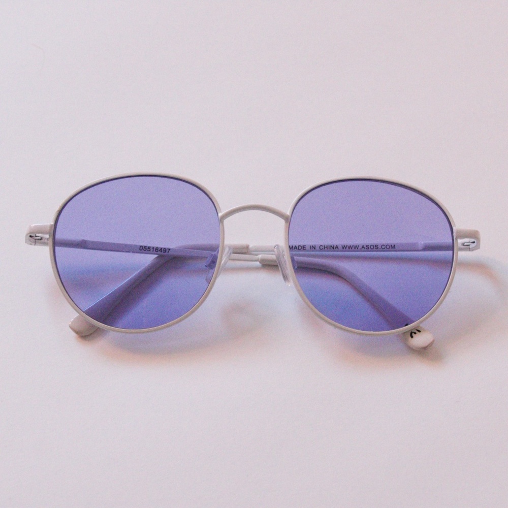 ASOS White Frame Purple Lens Sunglasses